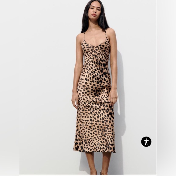 Zara Dresses & Skirts - Satin Effect Midi Slip Dress